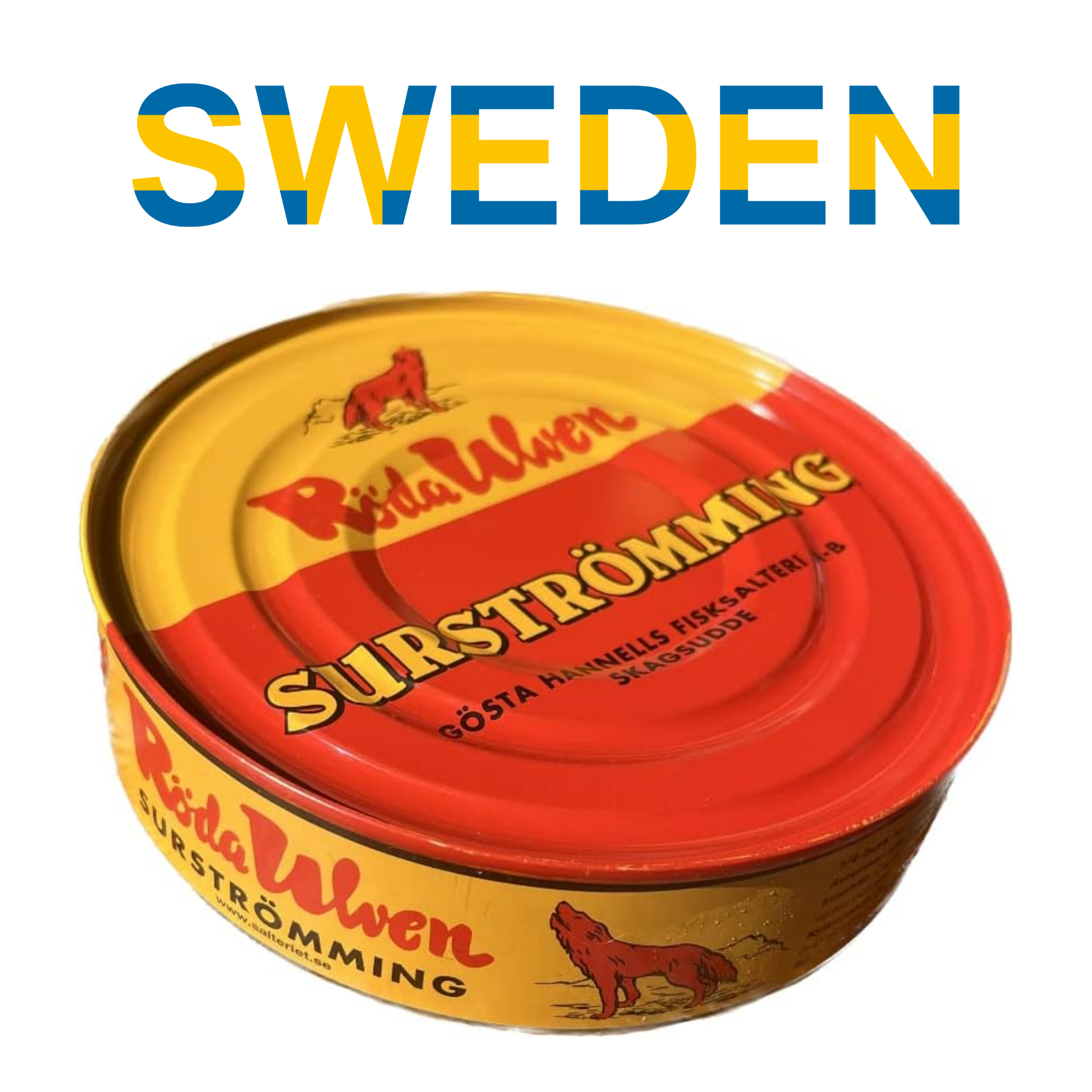 Surströmming (Surstromming) Röda Ulven I Swedish Fermented Herring Delicacy I 400g/14oz I Chilled Shipping