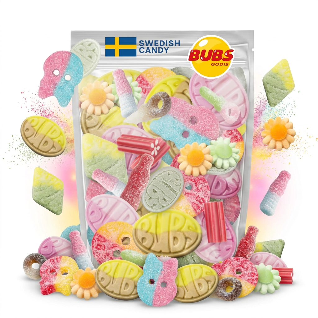 Bubs Swedish candy mix with assorted gummies