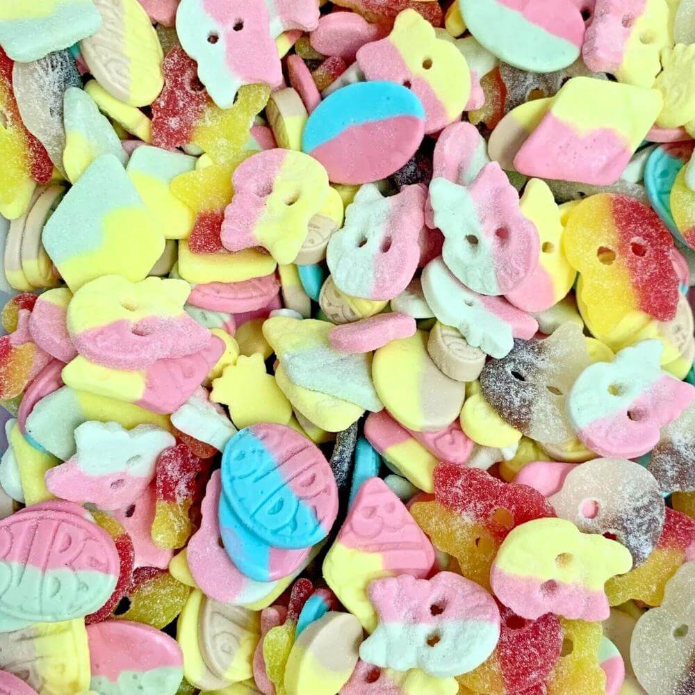 BUBS sweet and sour candy mix, a vegan Swedish lösgodis assortment.

