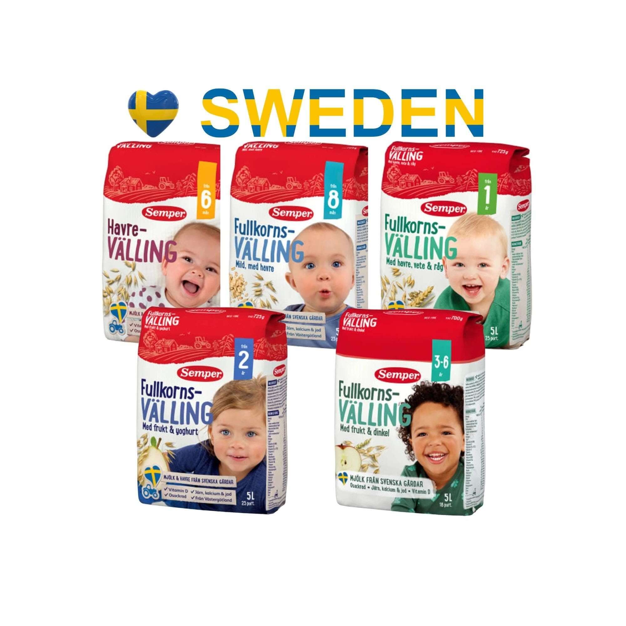 Box of Semper Välling, a Swedish baby oat gruel for 6 months to 6 years.

