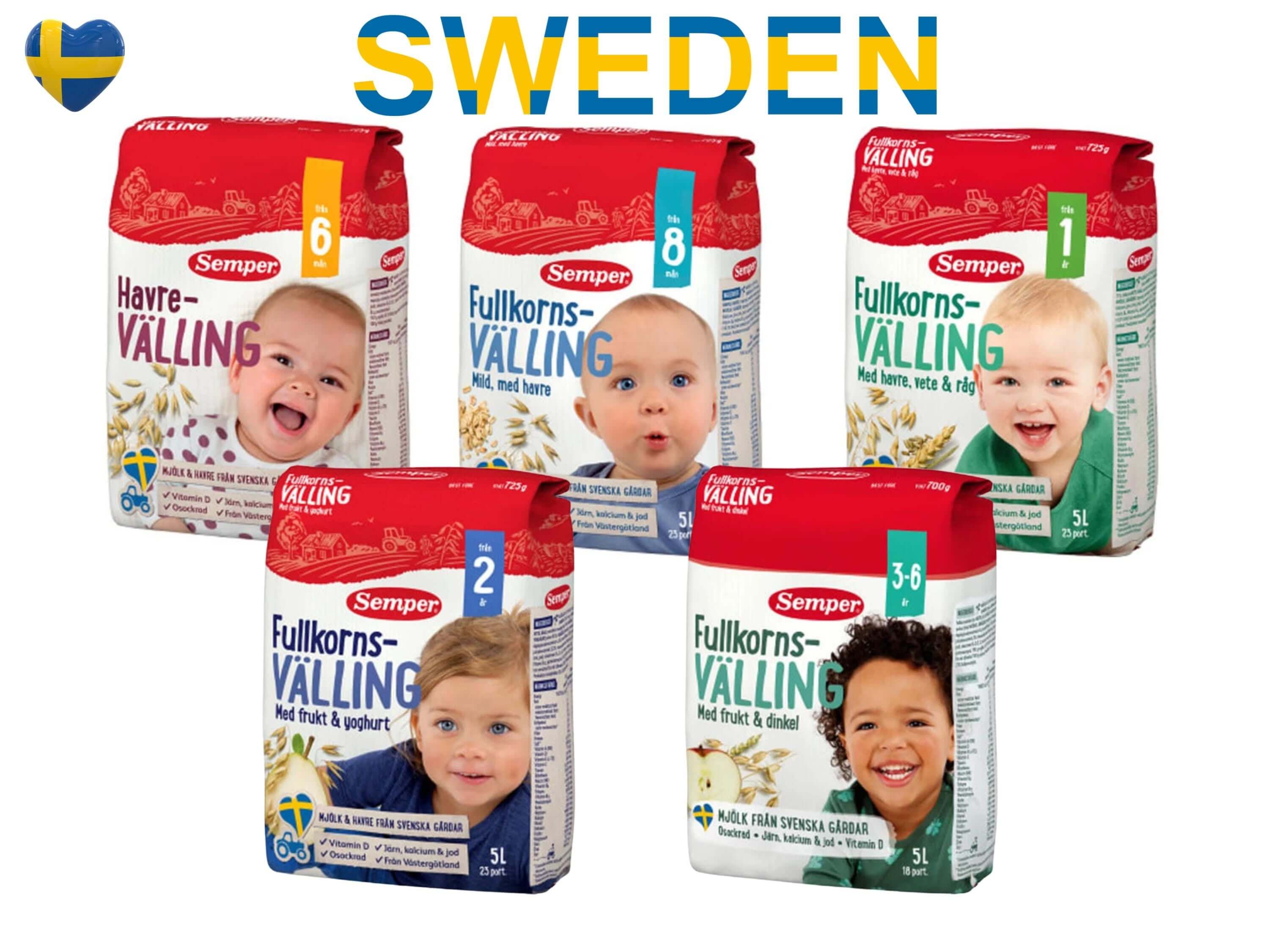 Semper Välling, a nutritious Swedish baby oat gruel in a box.

