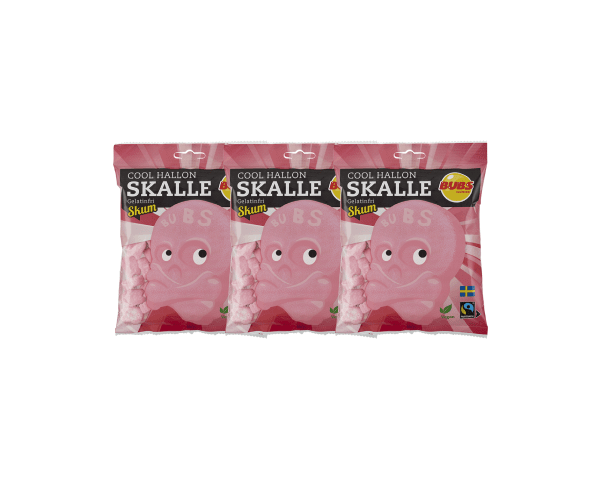 BUBS raspberry candy, pure fruity Swedish chews.

