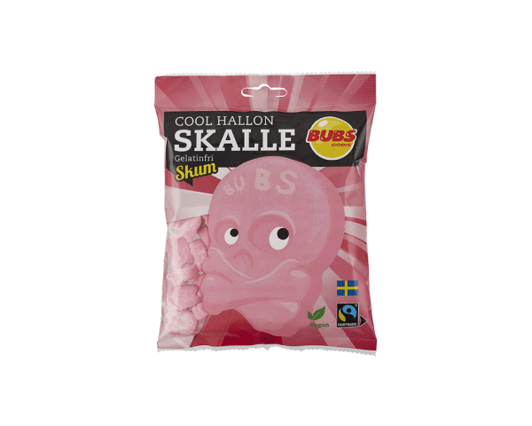 BUBS raspberry candy, pure fruity Swedish chews.

