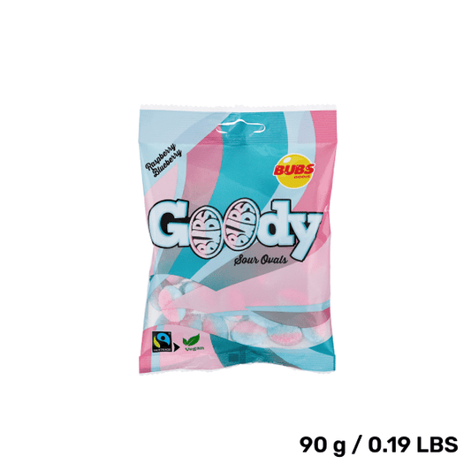 BUBS Goody Raspberry Blueberry Candy – Vegan Swedish Treat (90g)