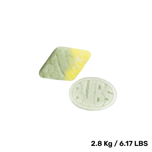 BUBS candy mix with cool pear and tutti frutti foam flavors.

