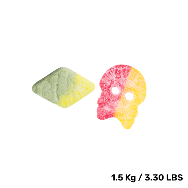 BUBS Sour Candy Mix – Giant Sour Skulls & Tutti Frutti Rombs