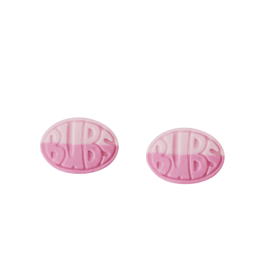 BUBS Swedish candy with wild strawberry and pomegranate flavors.

