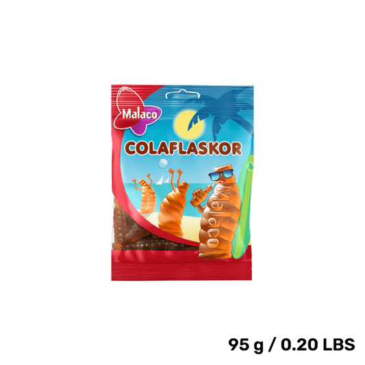 Malaco Cola Bottles – Vegan Swedish Cola Gummies (95g)