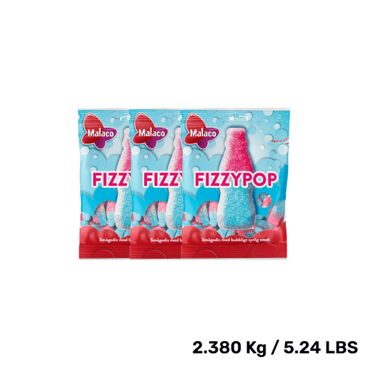 Malaco Fizzypop – Swedish Bubblegum Bottle Gummies (85g)