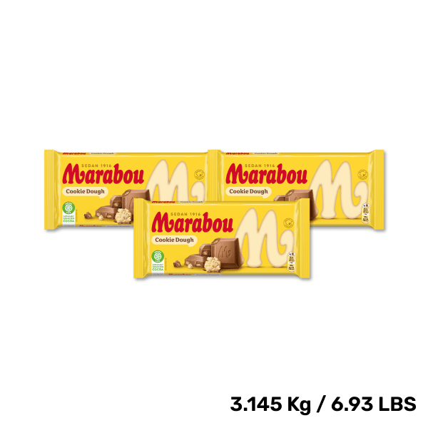 Creamy Swedish milk chocolate bar with cookie dough by ScandyBites.

