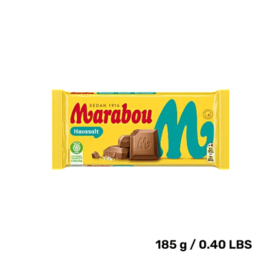 Marabou Milk Chocolate Sea Salt Bar – Sweet & Salty Swedish Chocolate (185g)