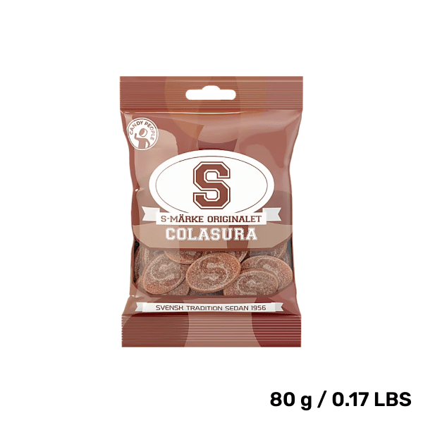 Bag of ScandyBites cola sour candy, a tangy fizzy Swedish treat.

