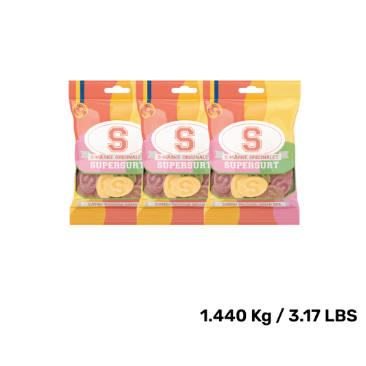 S-Mark Super Sour Candy – Intense Tangy Swedish Treat (80g)