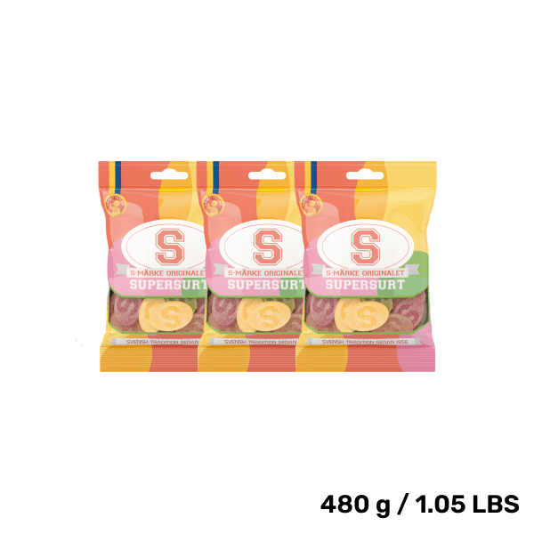 Bag of ScandyBites super sour candy, an intense tangy Swedish treat.

