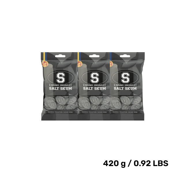 ScandyBites salty licorice foam candies, a classic Swedish salt lakrits.

