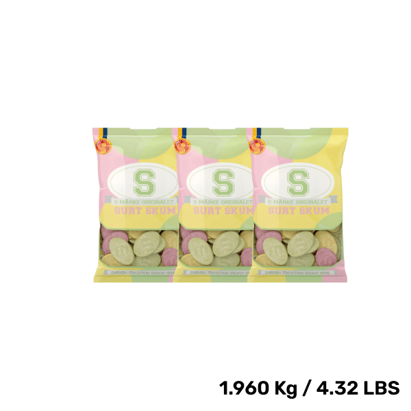 Bag of ScandyBites sour foam candy, a light and fluffy Swedish treat.

