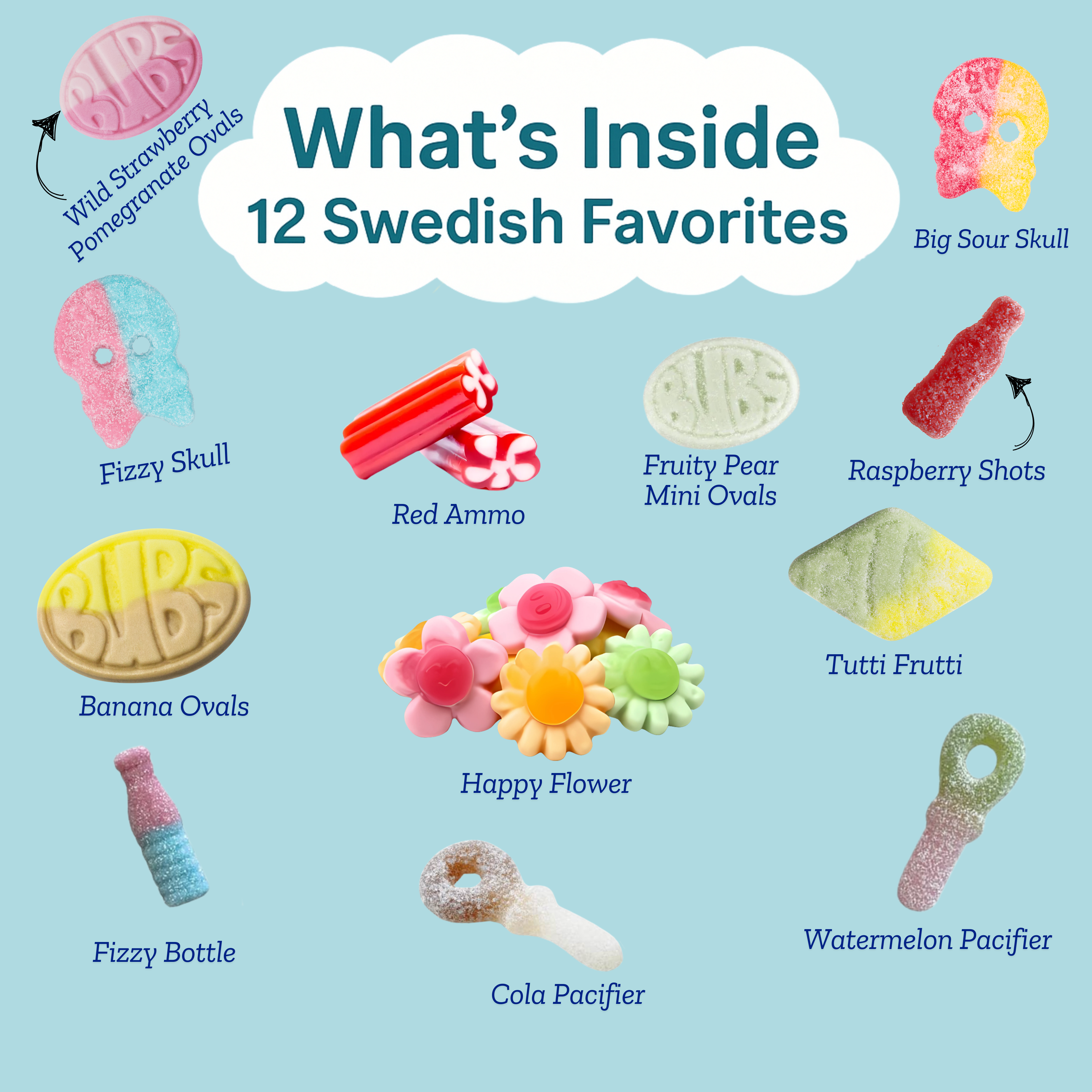 Swedish Candy Mix – BUBS Assorted Sweet & Sour Candy (TikTok Famous)