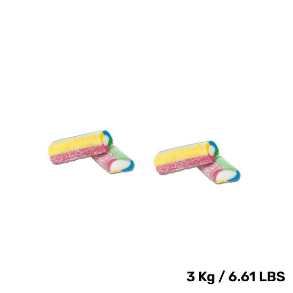 Tangy Swedish sour rainbow candy by ScandyBites.

