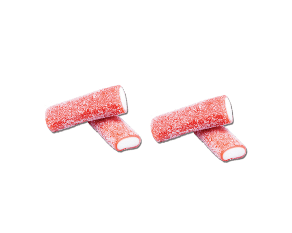 Bag of ScandyBites sour strawberry candy, a tangy Swedish sweet.

