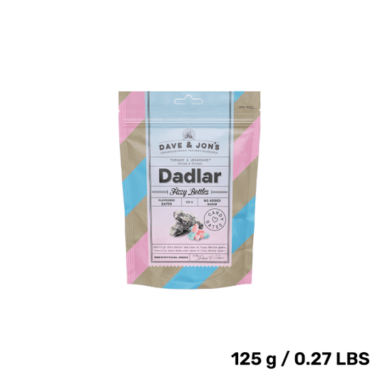 Dave & Jon's Fizzy Bottle Dates – Tangy & Sweet Swedish Snack (125g)