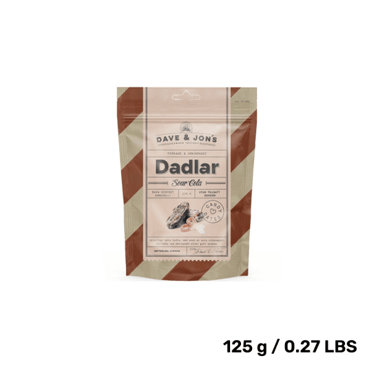 Dave & Jon's Sour Cola Dates – Sweet & Tangy Swedish Snack (125g)