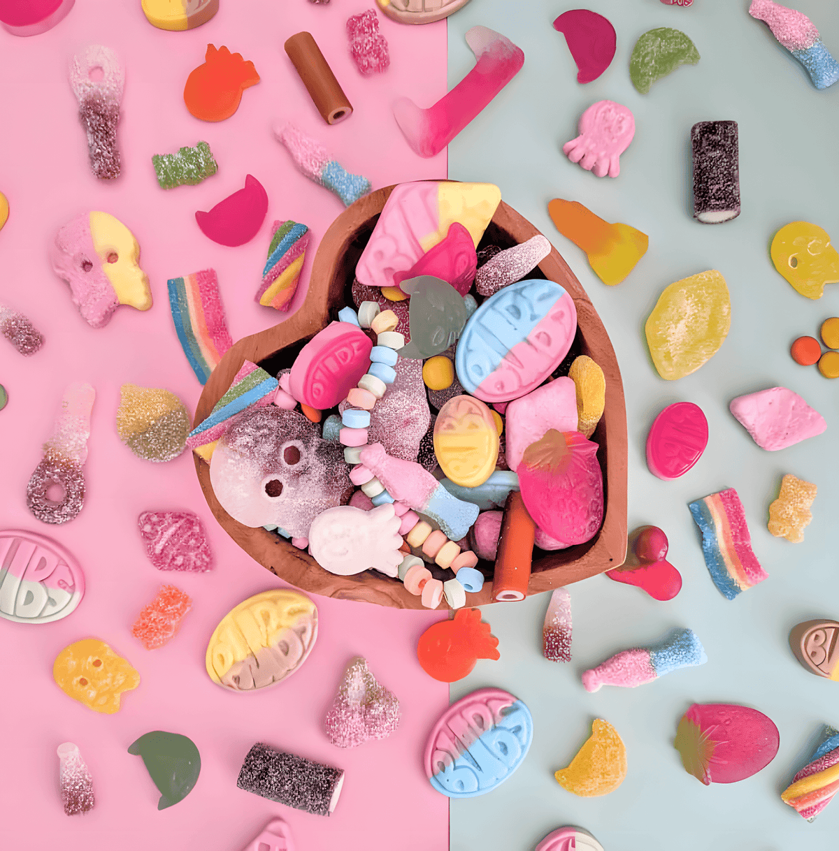 BUBS Vegan Swedish Candy Mix, a sweet and sour assortment.

